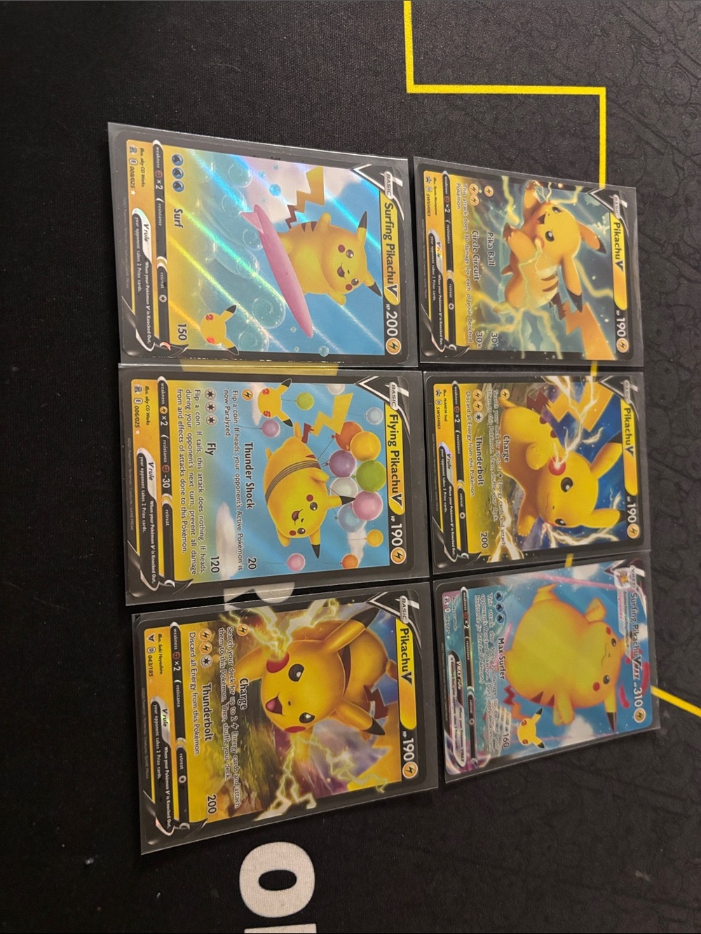 Pokemon Yellow Pikachu V Trading Card Lot